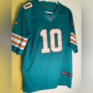 Nike Men's NFL Miami Dolphins #10 Teal Jersey with White and Orange Accents